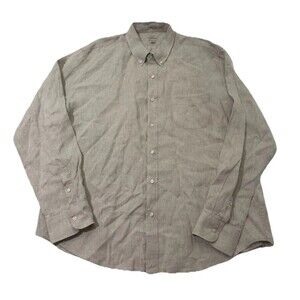 J.CREW Baird McNutt Irish Linen Button Down Shirt XXL Mens Natural Beige Tan